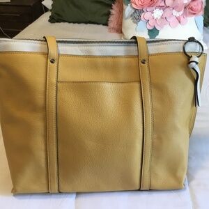 COACH Gold and Cream Tote Bag